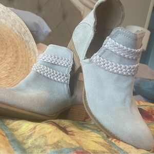 Journee Collection Braided Ankle Booties - Light Gray